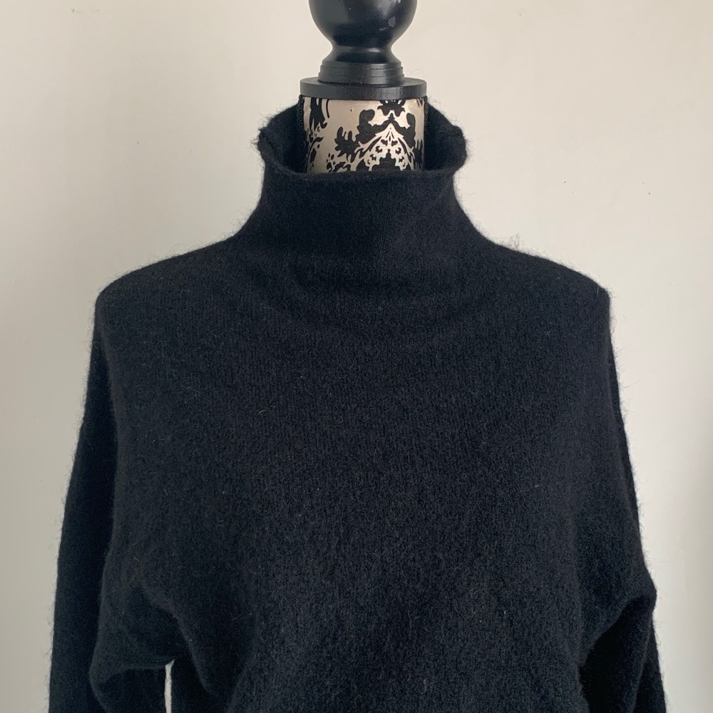 Aritzia Wilfred Lorin Black Mock Neck Tie Waist Sweater - Picture 5 of 10